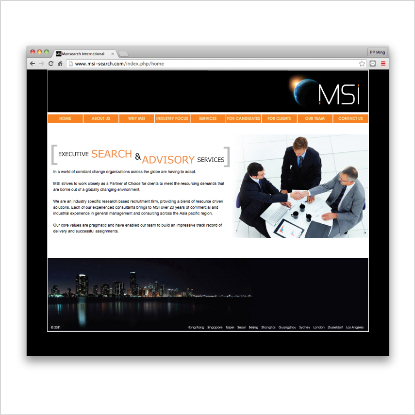 Man Search International Ltd website